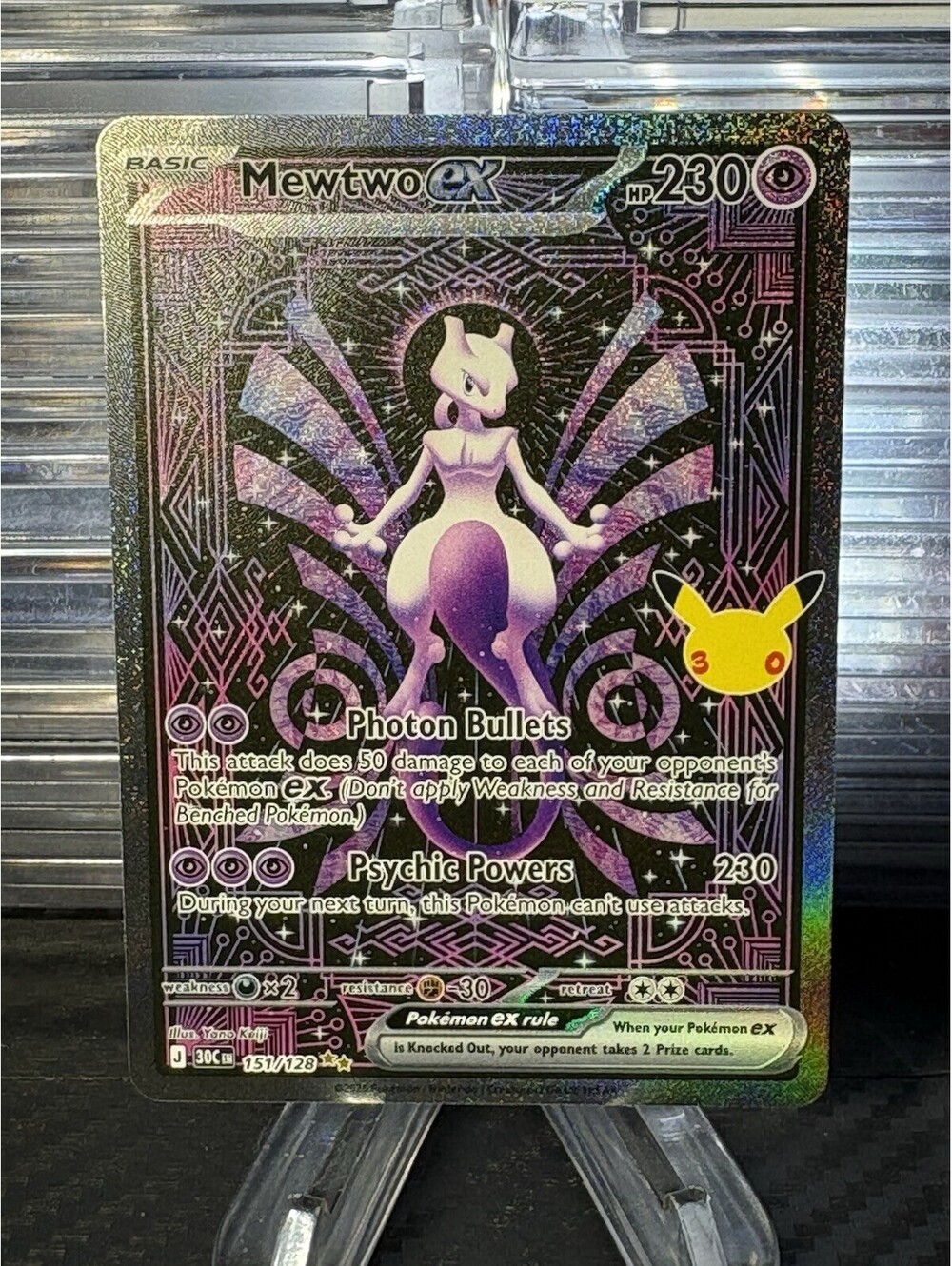 🔥MINT🔥Pokemon 30th Anniversary Celebration SIR Mewtwo EX 151/128 FLAWLESS/NM